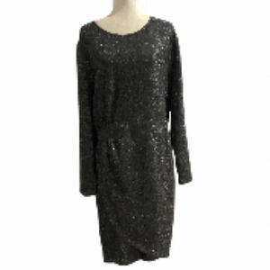 MICHAEL Michael Kors black silver long sleeve sparkle dress 3X New with tags